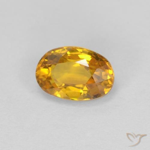 0.71 ct Golden Sapphire Stone, Natural Sapphire in Oval Facet Shape for Sale