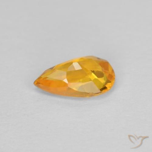 Sapphire Gemstone in 6 x 4 mm (calibrated) Size for Sale, Sapphire Stone in Deep Orange-Gold Color