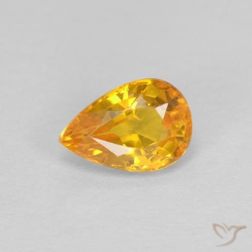 0.63ct Natural Golden Sapphire, Pear Shape, VVS