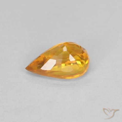 Sapphire Gemstone in 6 x 4 mm (calibrated) Size for Sale, Sapphire Stone in Dark Orange-Gold Color
