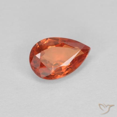 0.50 ct Red Sapphire Stone, Natural Sapphire in Pear Facet Shape for Sale