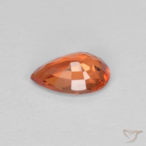 Sapphire Gemstone in 6 x 4 mm (calibrated) Size for Sale, Sapphire Stone in Reddish Orange Color