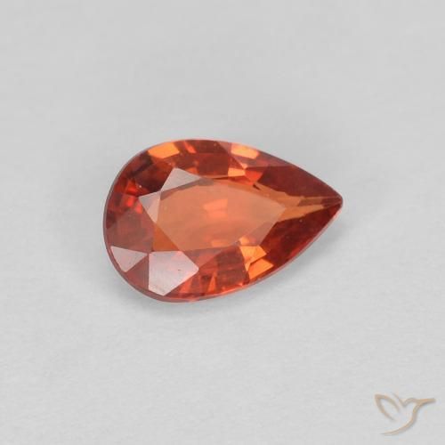 0.50 ct Red Sapphire Stone, Natural Sapphire in Pear Facet Shape for Sale