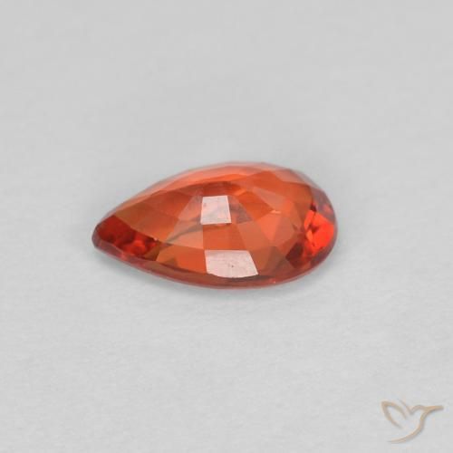Sapphire Gemstone in 6 x 4 mm (calibrated) Size for Sale, Sapphire Stone in Reddish Orange Color
