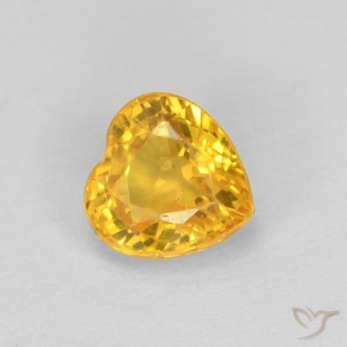 0.52ct Natural Golden Sapphire, Heart, VS