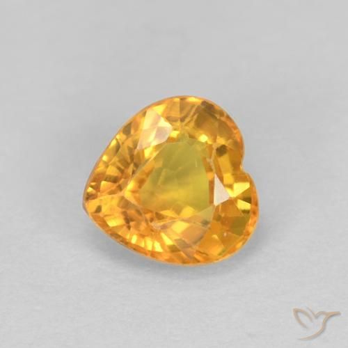 0.48ct Natural Dark Orange-Gold Sapphire, Heart, VS