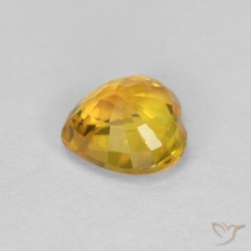 Sapphire Gemstone in 4.5 x 4.5 mm Size for Sale, Sapphire Stone in Dark Orange-Gold Color