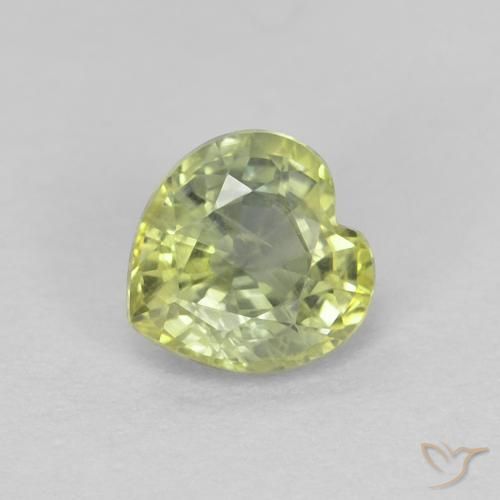 0.48ct Natural Olive Green Sapphire, Heart, VS