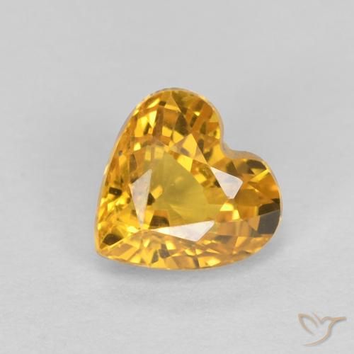 0.56ct Natural Golden Orange Sapphire, Heart, VVS