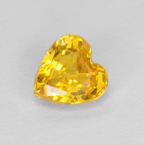 0,52 ct herzschliff goldener Saphir aus Tansania, Größe 4,6 x 4,5mm, Garantiert natürlicher Edelstein, VVS Reinheit, 1 Stück Saphir in Mittelgold Farbe, Mohs-Härte von 9 Geeignet für den täglichen Gebrauch im Schmuck, Sternzeichen Stier, Photo A