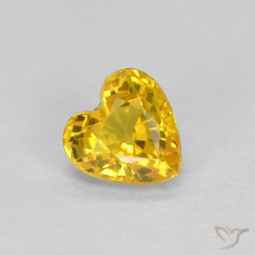 0.44ct Natural Golden Sapphire, Heart, VVS