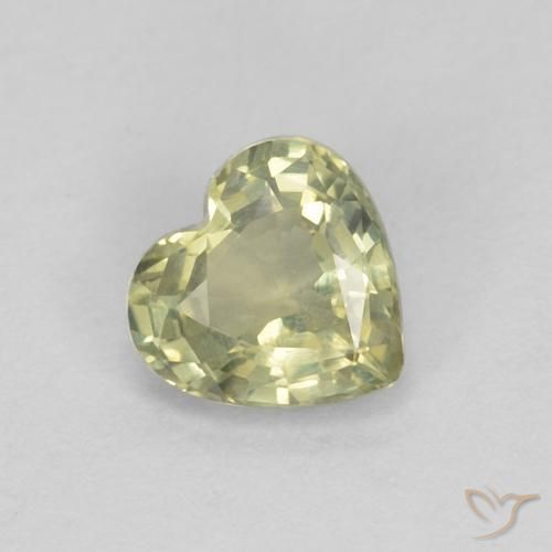 0.45ct Natural Yellowish Green Sapphire, Heart, VVS-VS