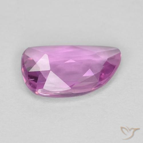 Sapphire Gemstone in 7.1 x 4.6 mm Size for Sale, Sapphire Stone in Intense Pinkish Purple Color