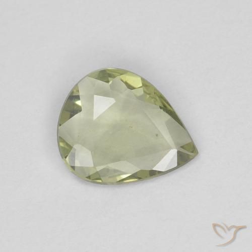 0.34ct Natural Warm Green Sapphire, Pear Shape, VVS-VS