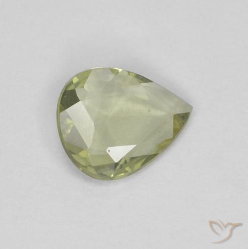 0.34 ct Green Sapphire Stone, Natural Sapphire in Pear Facet Shape for Sale