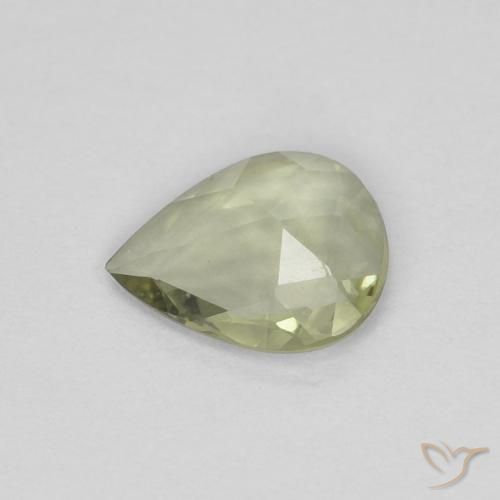 Sapphire Gemstone in 5.8 x 4.8 mm Size for Sale, Sapphire Stone in Warm Green Color