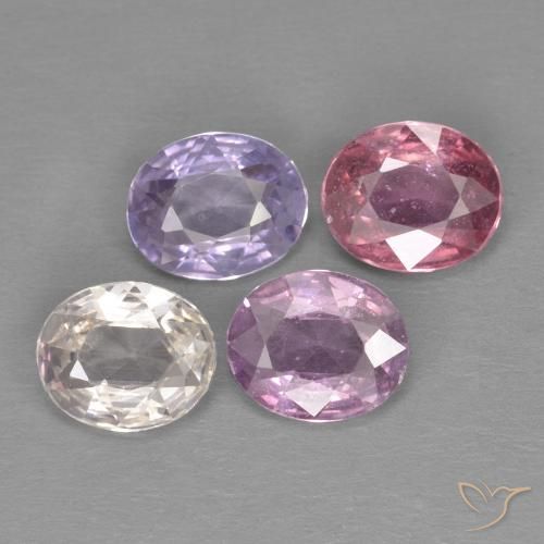 2.18 ctw Multicolor Sapphire Gemstones, Sapphire Gems in Oval Facet Shape for Sale.
