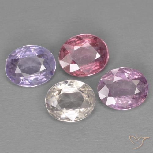 2.18 ctw Multicolor Sapphire Stones, Natural Sapphire in Oval Facet Shape for Sale