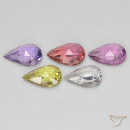Sapphire Gemstones in 7 x 5 mm (calibrated) Size for Sale, Sapphire Stones in Multicolor Color