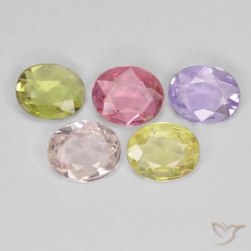 2.42 ctw Multicolor Sapphire Gemstones, Sapphire Gems in Oval Facet Shape for Sale.