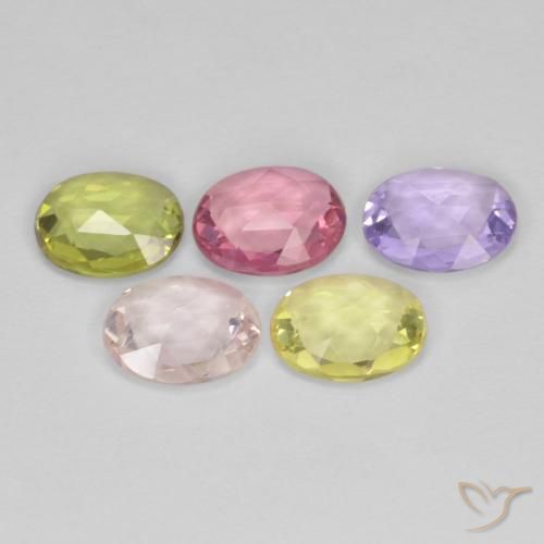 Sapphire Gemstones in 5.9 x 4.9 mm Size for Sale, Sapphire Stones in Multicolor Color