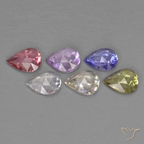 Sapphire Gemstones in 6 x 5 mm Size for Sale, Sapphire Stones in Multicolor Color