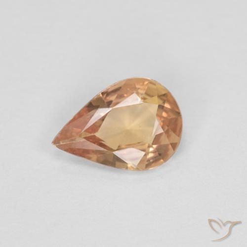 0.51ct Natural Light Peachy Golden Sapphire, Pear Shape, VVS