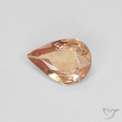 0.51 ct Golden Sapphire Stone, Natural Sapphire in Pear Facet Shape for Sale