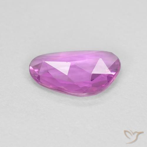 Sapphire Gemstone in 7.6 x 5.3 mm Size for Sale, Sapphire Stone in Intense Pinkish Purple Color