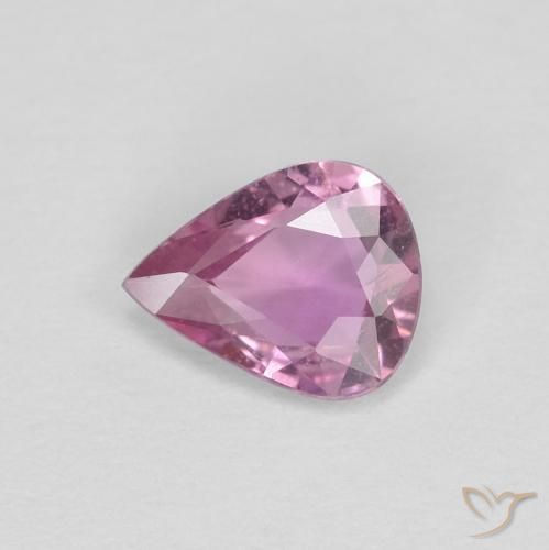 0.47 ct Purple Sapphire Stone, Natural Sapphire in Pear Facet Shape for Sale