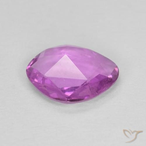 Sapphire Gemstone in 6.9 x 5.9 mm Size for Sale, Sapphire Stone in Electric Purple Color