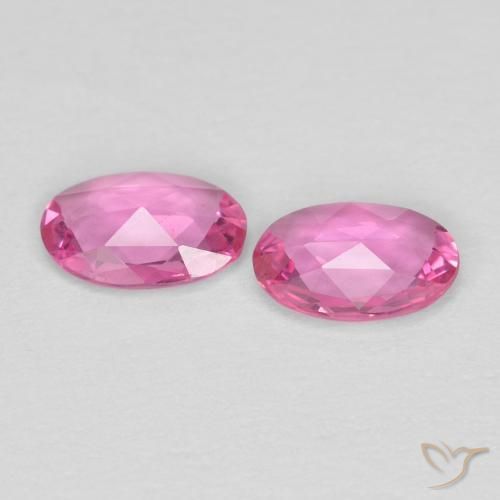 Sapphire Gemstones in 5.6 x 3.8 mm Size for Sale, Sapphire Stones in Deep Pink Color
