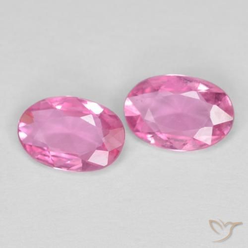 0.80 ctw Pink Sapphire Stones, Natural Sapphire in Oval Facet Shape for Sale