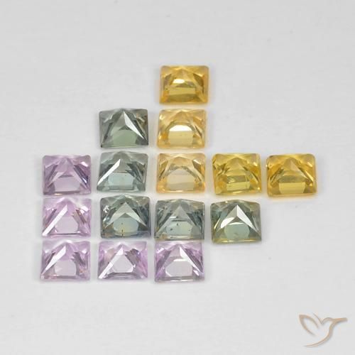 Sapphire Gemstones in 3.2 x 3.2 mm Size for Sale, Sapphire Stones in Multicolor Color
