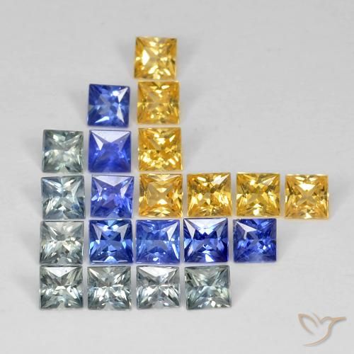 3.27ctw Natural Multicolor Sapphire, Square, VS
