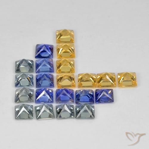 Sapphire Gemstones in 2.8 x 2.8 mm Size for Sale, Sapphire Stones in Multicolor Color