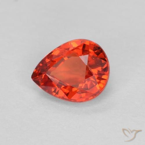 0.46 ct Red Sapphire Stone, Natural Sapphire in Pear Facet Shape for Sale