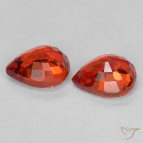 Sapphire Gemstones in 5 x 4 mm (calibrated) Size for Sale, Sapphire Stones in Bright Red Color