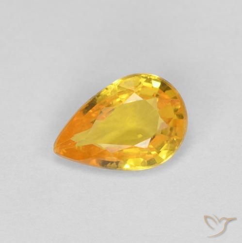 0.44ct Natural Orange-Gold Sapphire, Pear Shape, VS