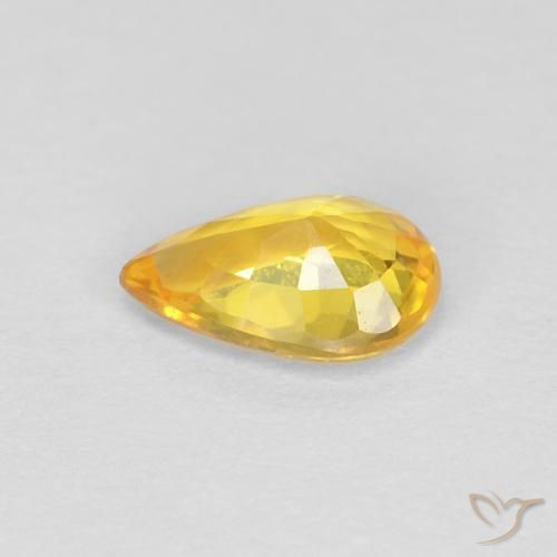 Sapphire Gemstone in 6 x 4 mm (calibrated) Size for Sale, Sapphire Stone in Orange-Gold Color