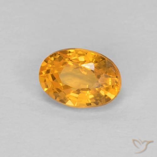 0.66ct Natural Orange-Gold Sapphire, Oval, VS