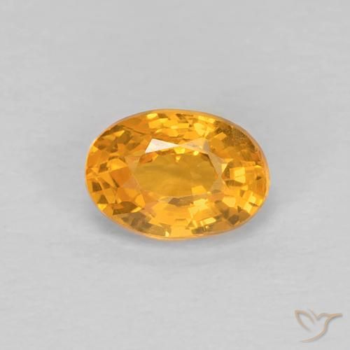 0.66 ct Golden Sapphire Stone, Natural Sapphire in Oval Facet Shape for Sale