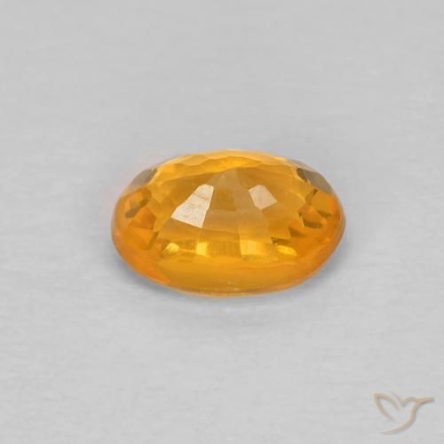 Sapphire Gemstone in 5.7 x 4.1 mm Size for Sale, Sapphire Stone in Orange-Gold Color