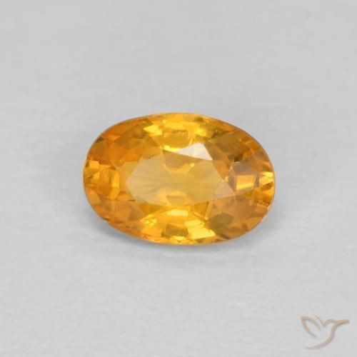 0.56 ct Golden Sapphire Stone, Natural Sapphire in Oval Facet Shape for Sale