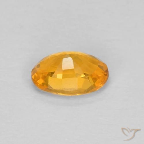 Sapphire Gemstone in 6 x 4 mm (calibrated) Size for Sale, Sapphire Stone in Medium Orange Color
