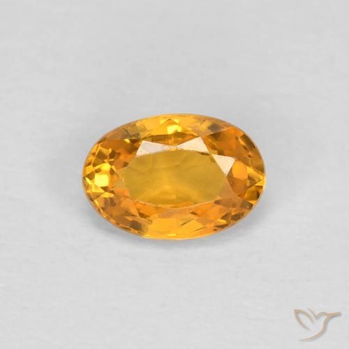 0.55ct Natural Medium Orange Sapphire, Oval, VVS-VS