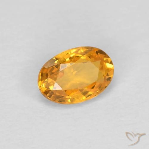 0.55 ct Golden Sapphire Stone, Natural Sapphire in Oval Facet Shape for Sale