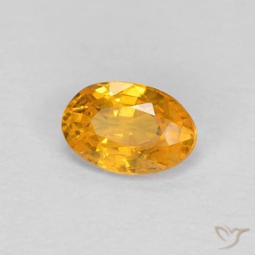 0.54 ct Golden Sapphire Stone, Natural Sapphire in Oval Facet Shape for Sale