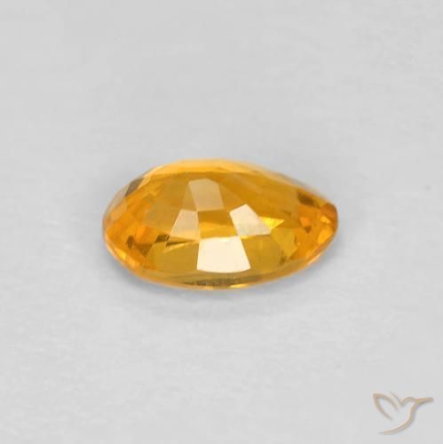 Sapphire Gemstone in 6 x 4 mm (calibrated) Size for Sale, Sapphire Stone in Orange-Gold Color