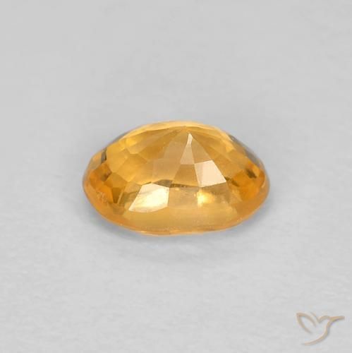 Sapphire Gemstone in 6 x 4 mm (calibrated) Size for Sale, Sapphire Stone in Orange-Gold Color